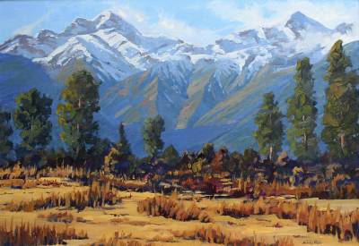 "Towards Mt Cook" - Framed, Oil Painting - Painting by Nicholas Hayter, an artist from Hawke's Bay, New Zealand.