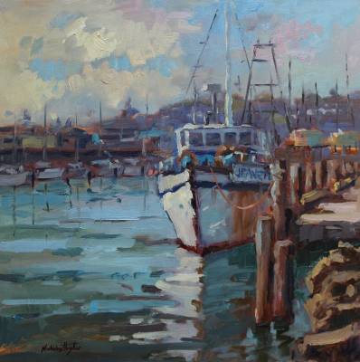 "Harbour Aspect" - oil on board, framed - Painting by Nicholas Hayter, an artist from Hawke's Bay, New Zealand.