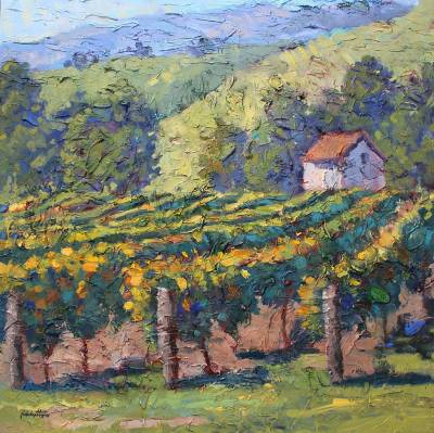 "Harvest Impression" - oil painting on canvas - Painting by Nicholas Hayter, an artist from Hawke's Bay, New Zealand.