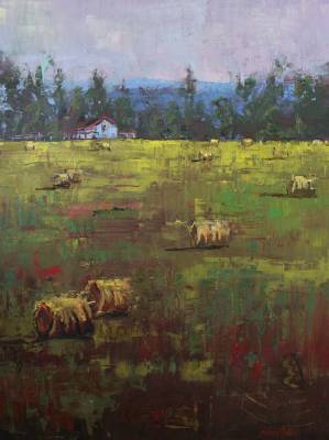 "A Touch of Country" - oil on board, framed - Painting by Nicholas Hayter, an artist from Hawke's Bay, New Zealand.