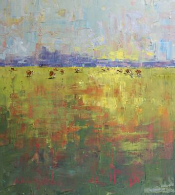 "Prairie" - oil on board - Painting by Nicholas Hayter, an artist from Hawke's Bay, New Zealand.